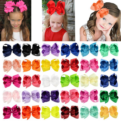 6 Kids Bow Hair Clip Head Accessory 588
