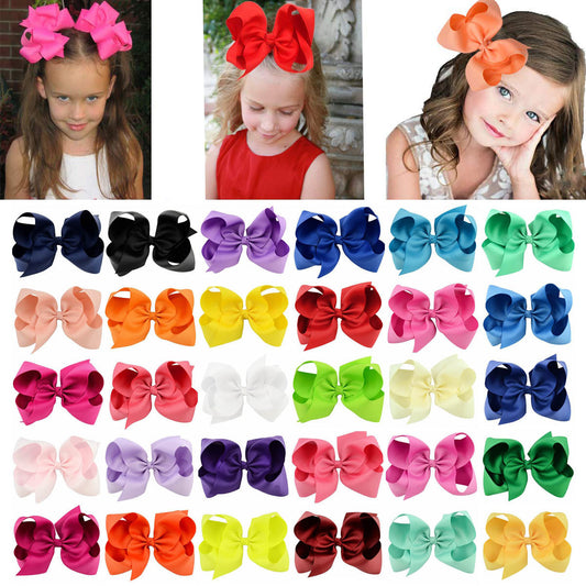 6 Kids Bow Hair Clip Head Accessory 588