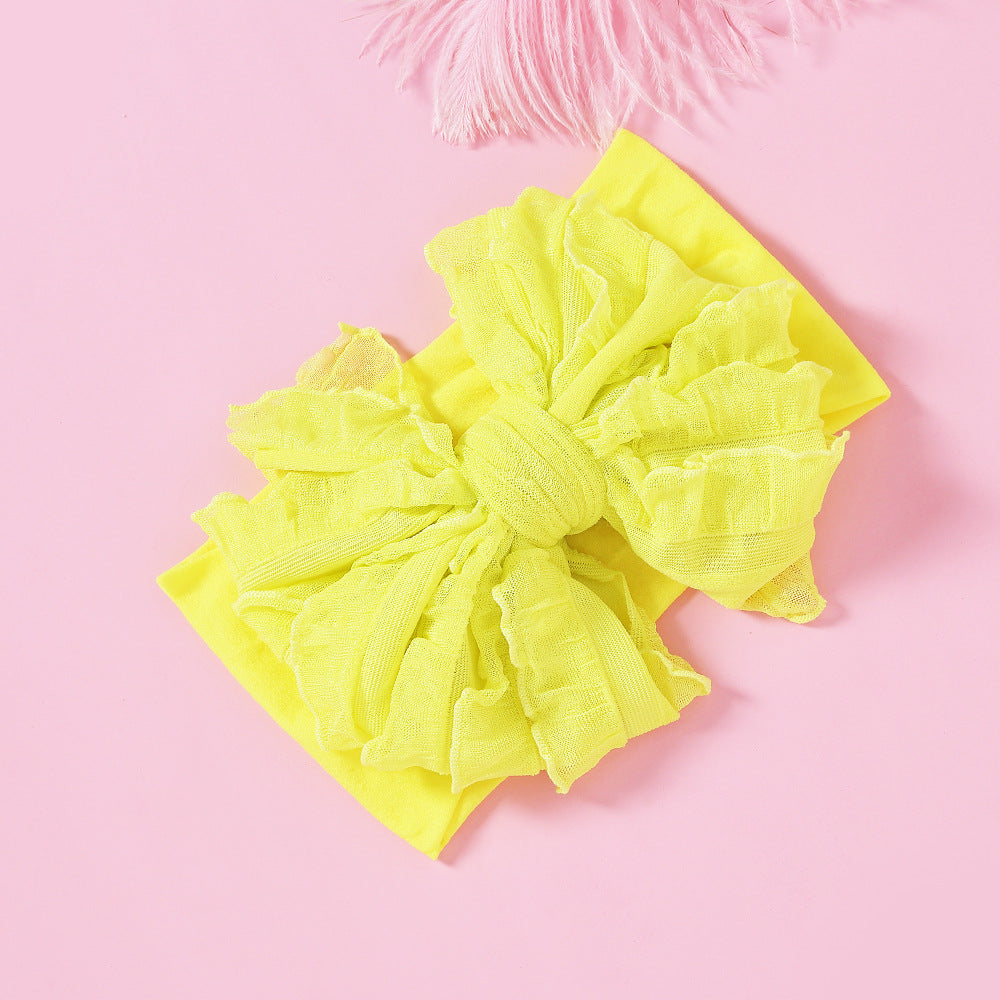 Kids Nylon Hair Band Bow Lace