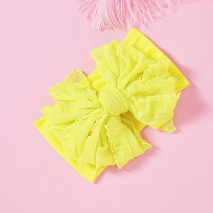 Kids Nylon Hair Band Bow Lace