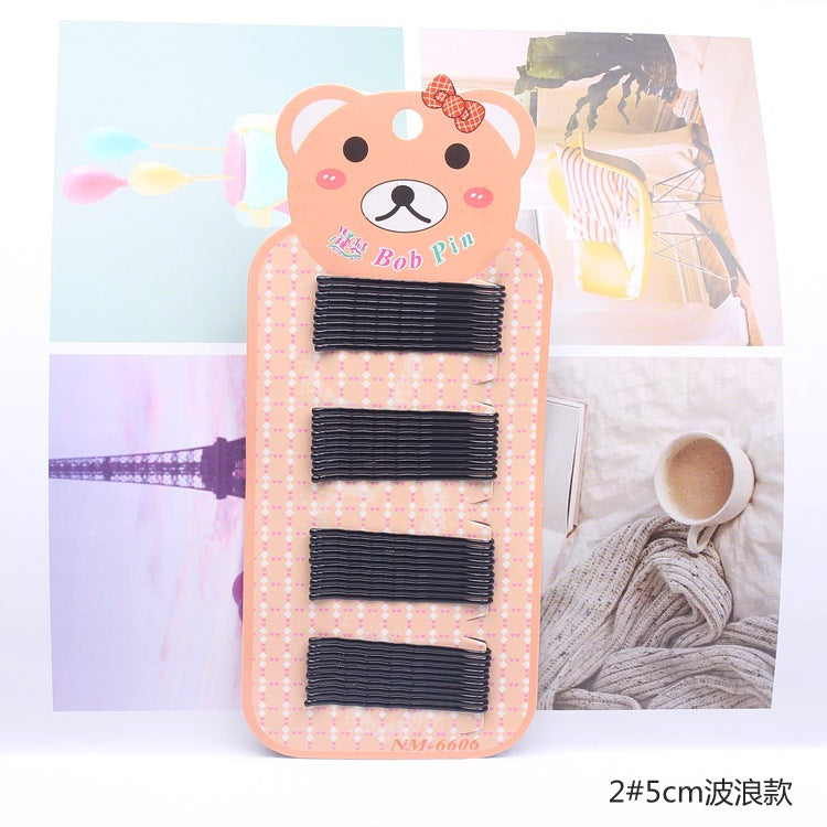 Cute Barrette Flyaway Hair Bangs Black Kids Hair Clip