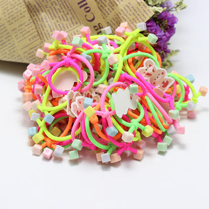Kids Small Colorful Elastic Band Acrylic Cartoon Headband Girl Elastic Band Head Accessory Hair Accessory