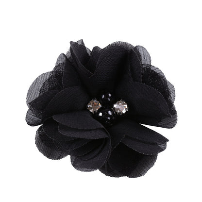 5.5 Pearl Crystal Fabric Flower DIY Kids Hair Clip Accessory 26
