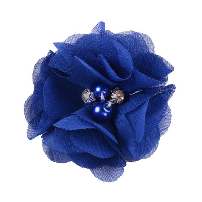5.5 Pearl Crystal Fabric Flower DIY Kids Hair Clip Accessory 26