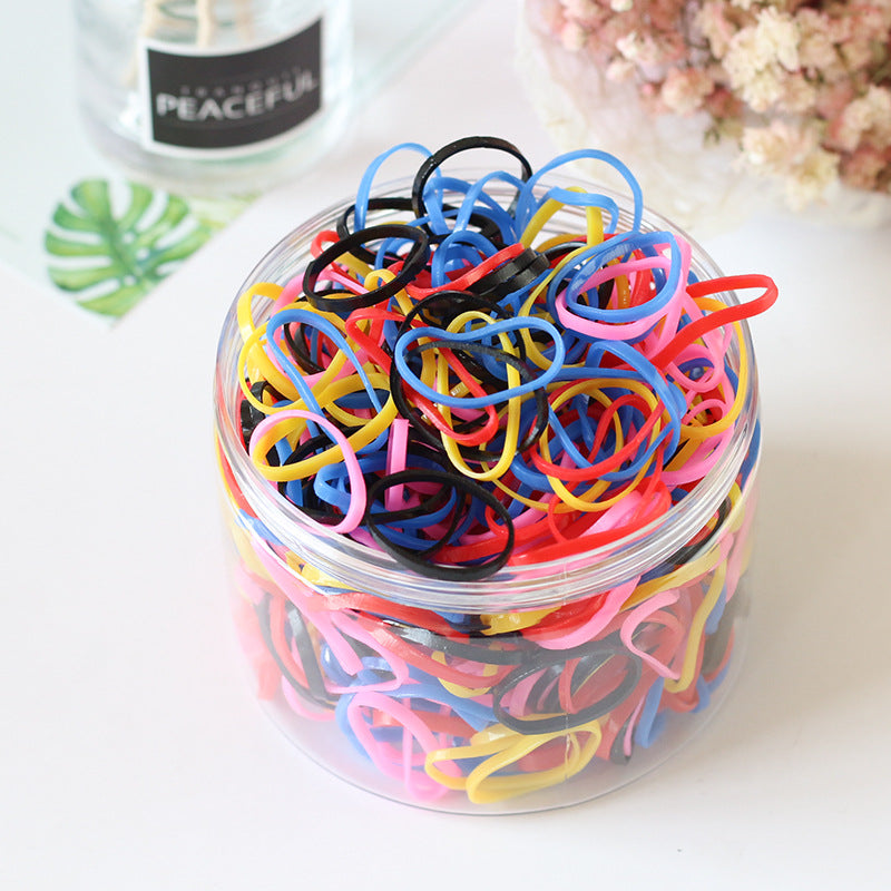 Girl Hair Accessory 1000 Hair Tie Elastic Band Transparent Kids Elastic Band Set