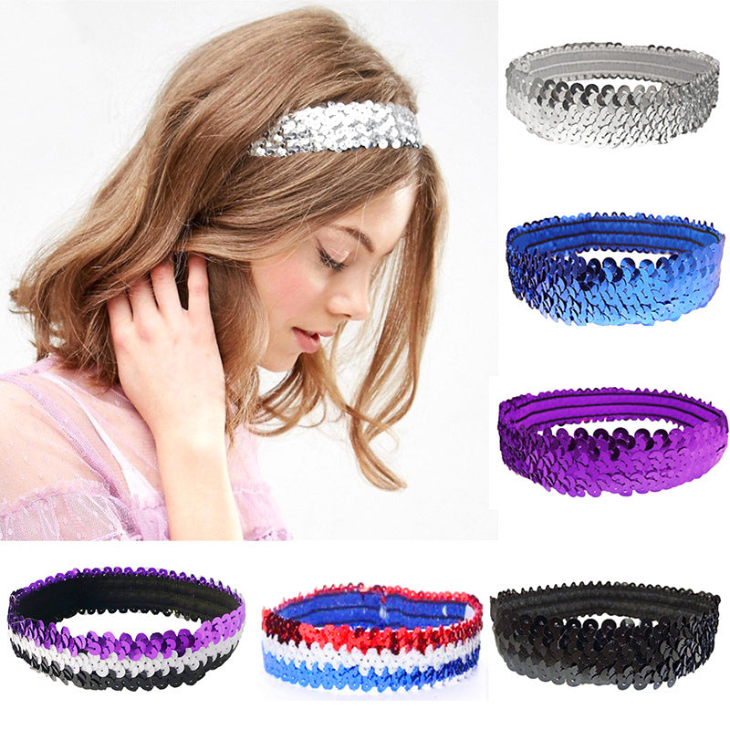 Glitter Hair Band Headband Elastic Kids Fashion Hair Accessory Hairpin
