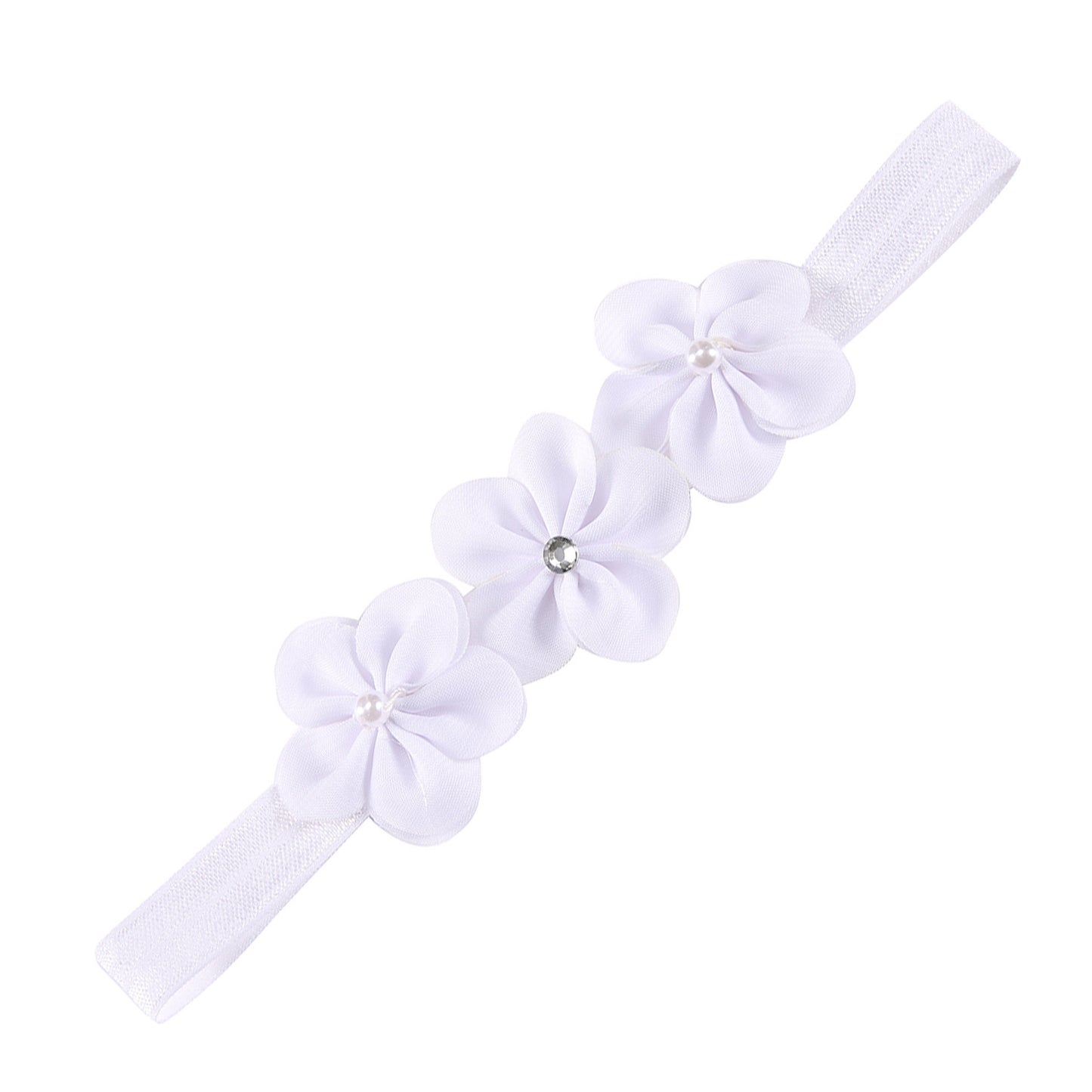 Kids Hair Band Handmade 3 Pearl Headband Head Accessory Elastic Hair Band