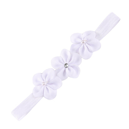 Kids Hair Band Handmade 3 Pearl Headband Head Accessory Elastic Hair Band