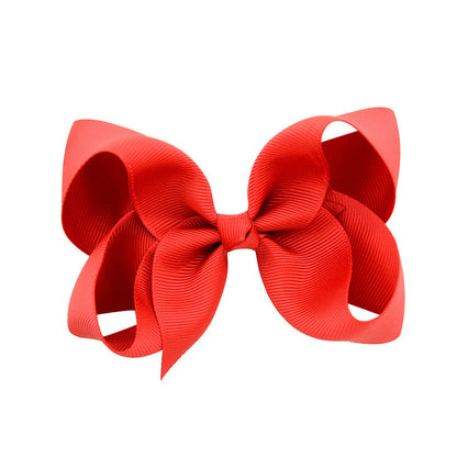 Kids Hair Clip Bow Head Accessory 4 Side Clip