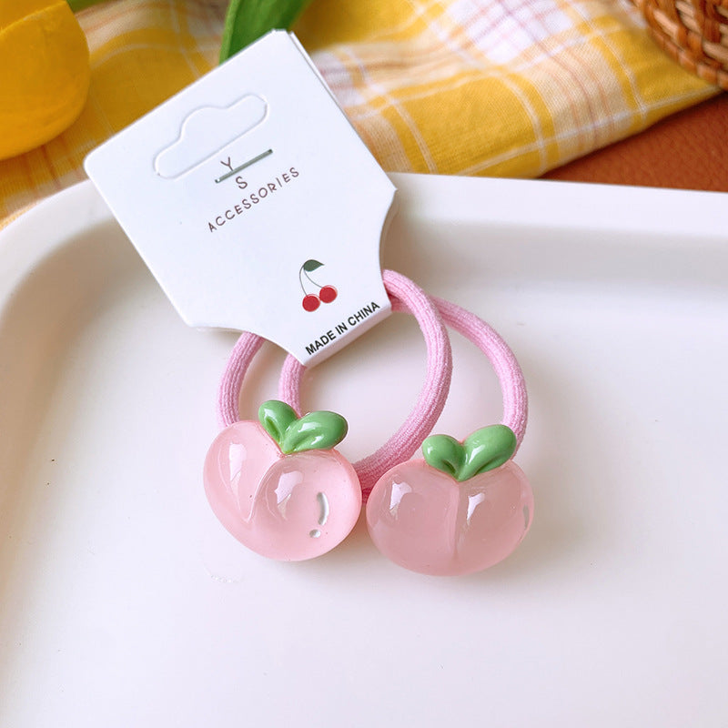 2 Cute Cartoon Transparent Hair Tie High Elasticity Hair Tie Kids Hair Accessory