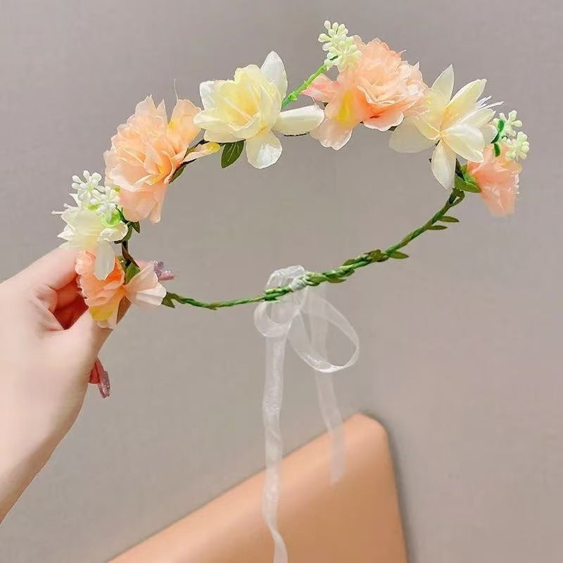 Kids Hair Accessory Girl Flower Pearl Head Accessory
