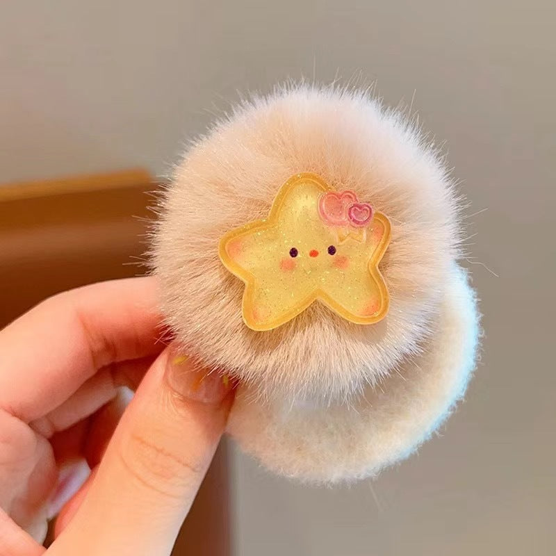 2024 Hair Tie Thick High Elasticity Gentle on Hair Kids Headband Cute Cartoon Hair Tie