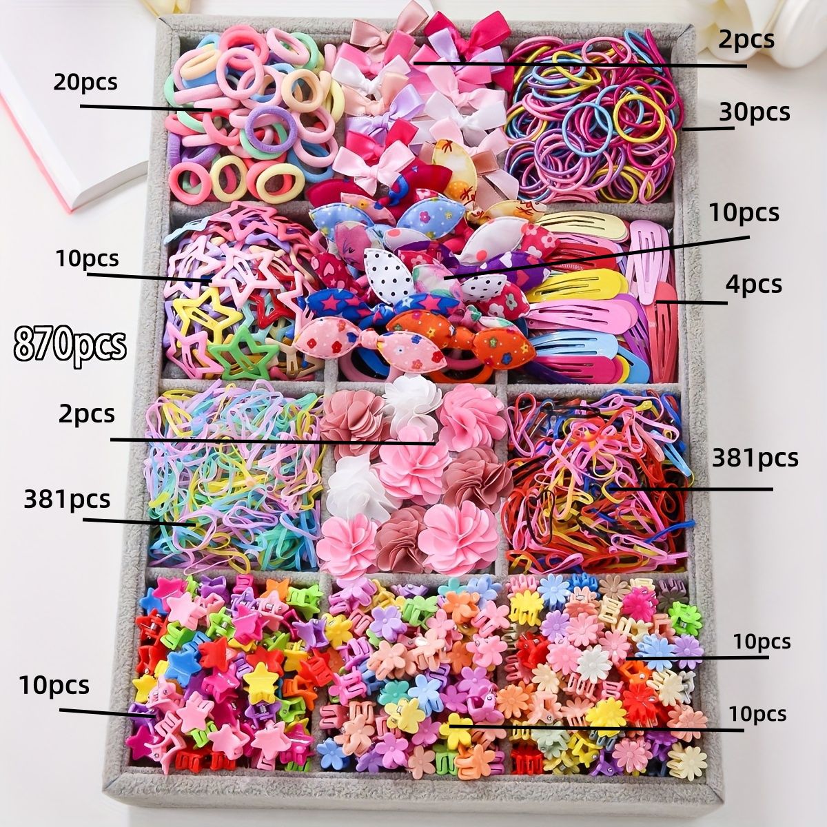 Kids Hair Clip Hair Tie Hair Clip Head Accessory Set Elastic Band Hair Accessory Set