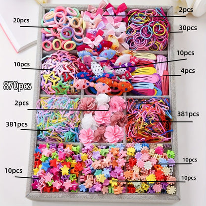 Kids Hair Clip Hair Tie Hair Clip Head Accessory Set Elastic Band Hair Accessory Set