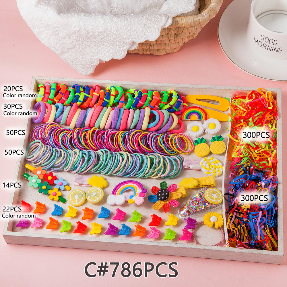 Kids Head Accessory Hair Clip Hairpin Set Hair Tie Girl Side Clip Hair Accessory Hair Tie