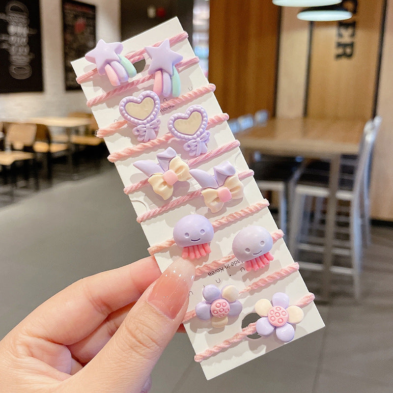 Kids Hair Tie Gentle on Hair Elastic Band Headband Small Hair Accessory Hair Tie Set Elastic Band