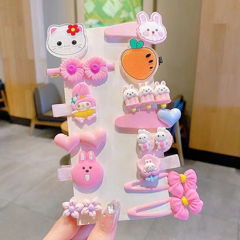 Kids Hair Clip Cartoon Hair Accessory Set Cute Hairpin Handmade Head Accessory