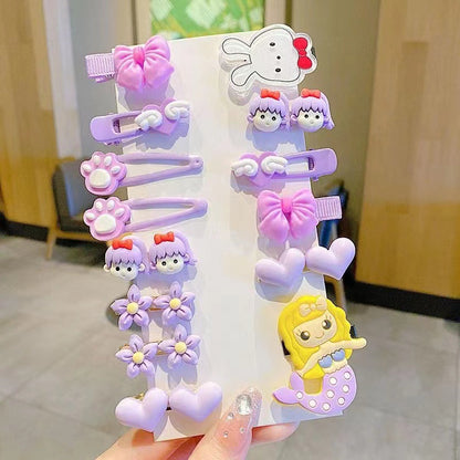 Kids Hair Clip Cartoon Hair Accessory Set Cute Hairpin Handmade Head Accessory