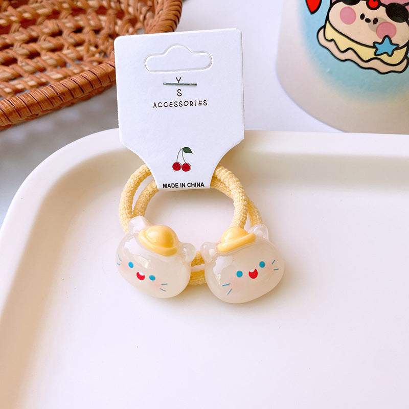 2 Cute Cartoon Transparent Hair Tie High Elasticity Hair Tie Kids Hair Accessory