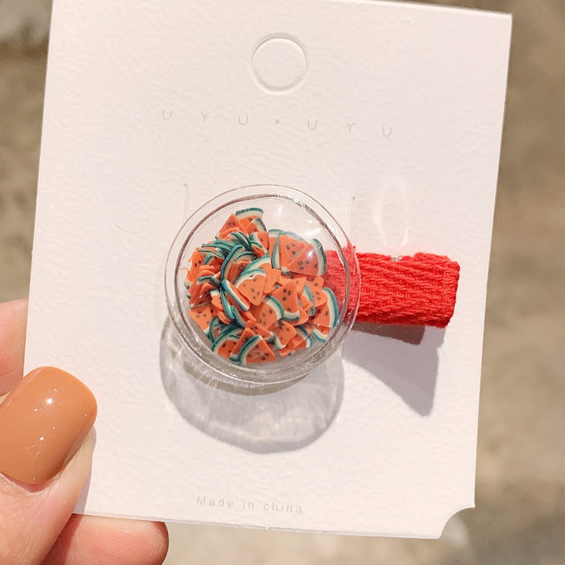 Colorful Transparent Kids Hair Clip Glitter Hairpin Cute Side Clip Girl Hair Accessory