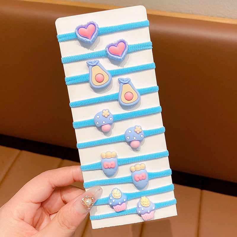 Kids Hair Tie Cute Hair Tie High Elasticity Gentle on Hair Elastic Band Towel Ring Hair Tie Kids