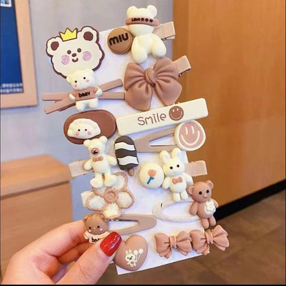 Kids Hair Clip 14 Cute Cartoon Hairpin Flower Head Accessory