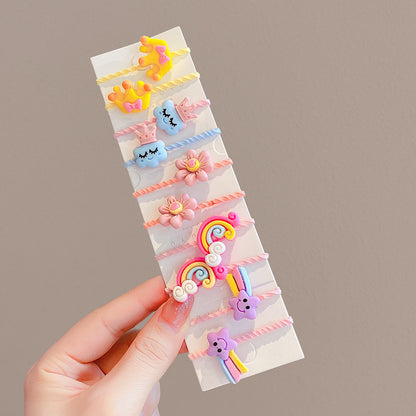 Kids Hair Tie Cute Hair Tie High Elasticity Gentle on Hair Elastic Band Towel Ring Hair Tie Kids