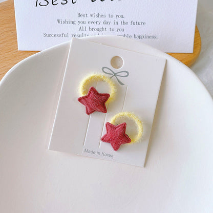 Kids Headband Flower Star Hair Tie High Elasticity Gentle on Hair Elastic Band Hair Tie