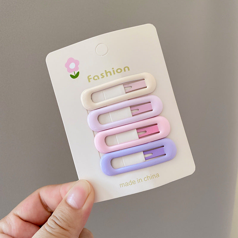 Cute Pink Star Hair Clip Kids Colorful Flyaway Hair Bangs Clip Head Accessory Forehead Side Heart BB Clip Hairpin