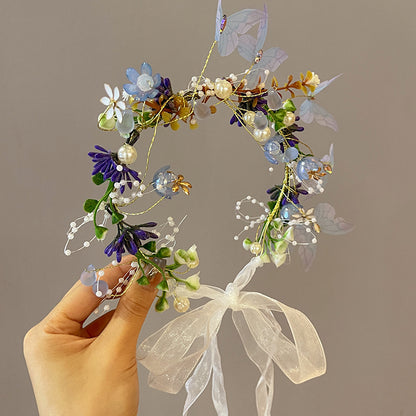 Kids Hair Accessory Girl Flower Pearl Head Accessory