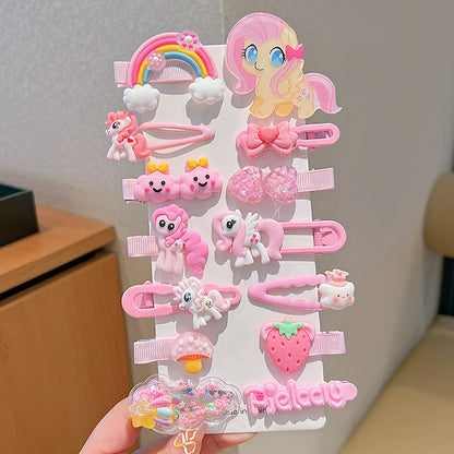 Kids Hair Clip Cartoon Hair Accessory Set Cute Hairpin Handmade Head Accessory