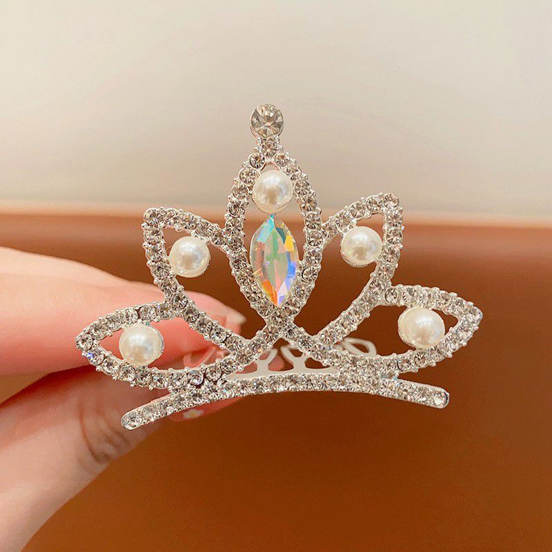 Kids Heart Hair Accessory Crystal Pearl