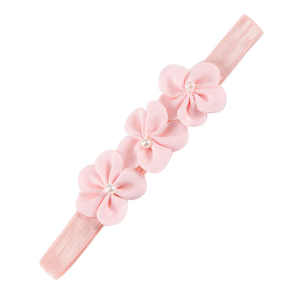 Kids Hair Band Handmade 3 Pearl Headband Head Accessory Elastic Hair Band