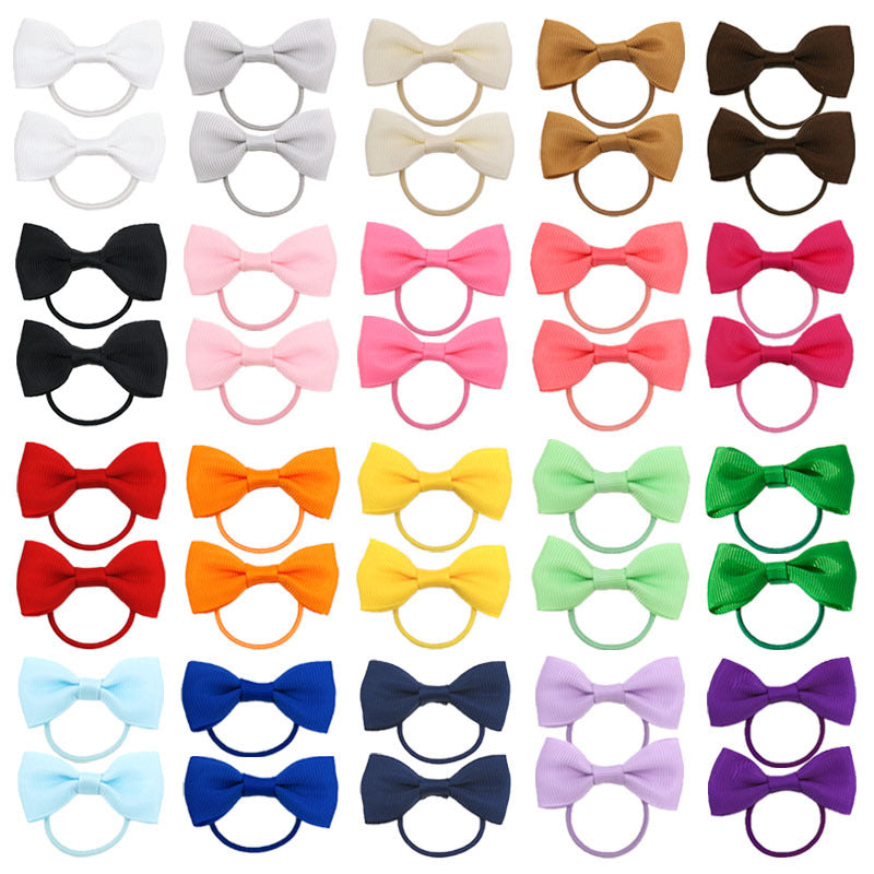 2 Bow Hair Tie Girl Headband Hair Tie Elastic Band Hair Accessory