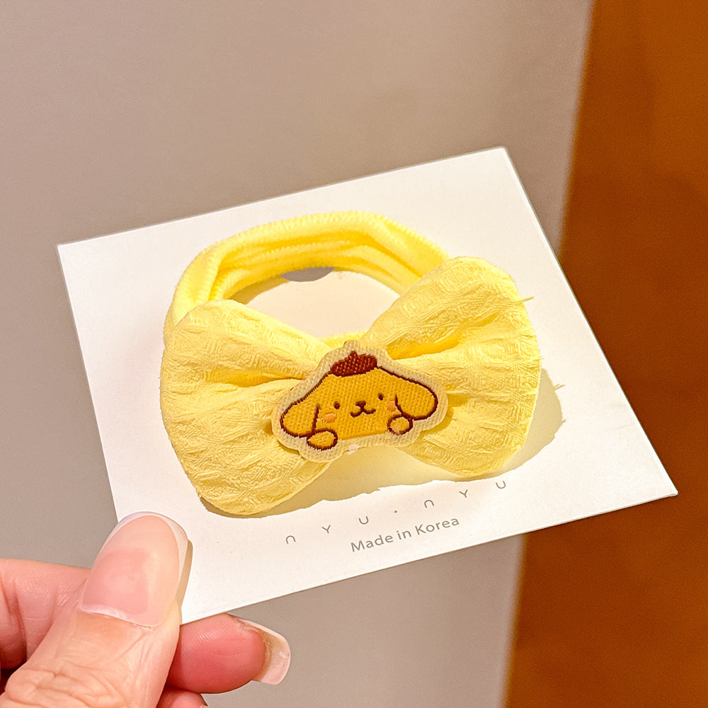 Cute Cartoon Kids Hair Tie Bow Headband Gentle on Hair Elastic Band Hair Accessory