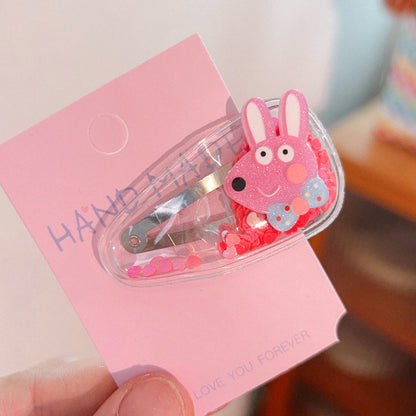 Colorful Transparent Kids Hair Clip Glitter Hairpin Cute Side Clip Girl Hair Accessory
