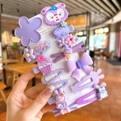 Kids Hair Clip Cartoon Hair Accessory Set Cute Hairpin Handmade Head Accessory