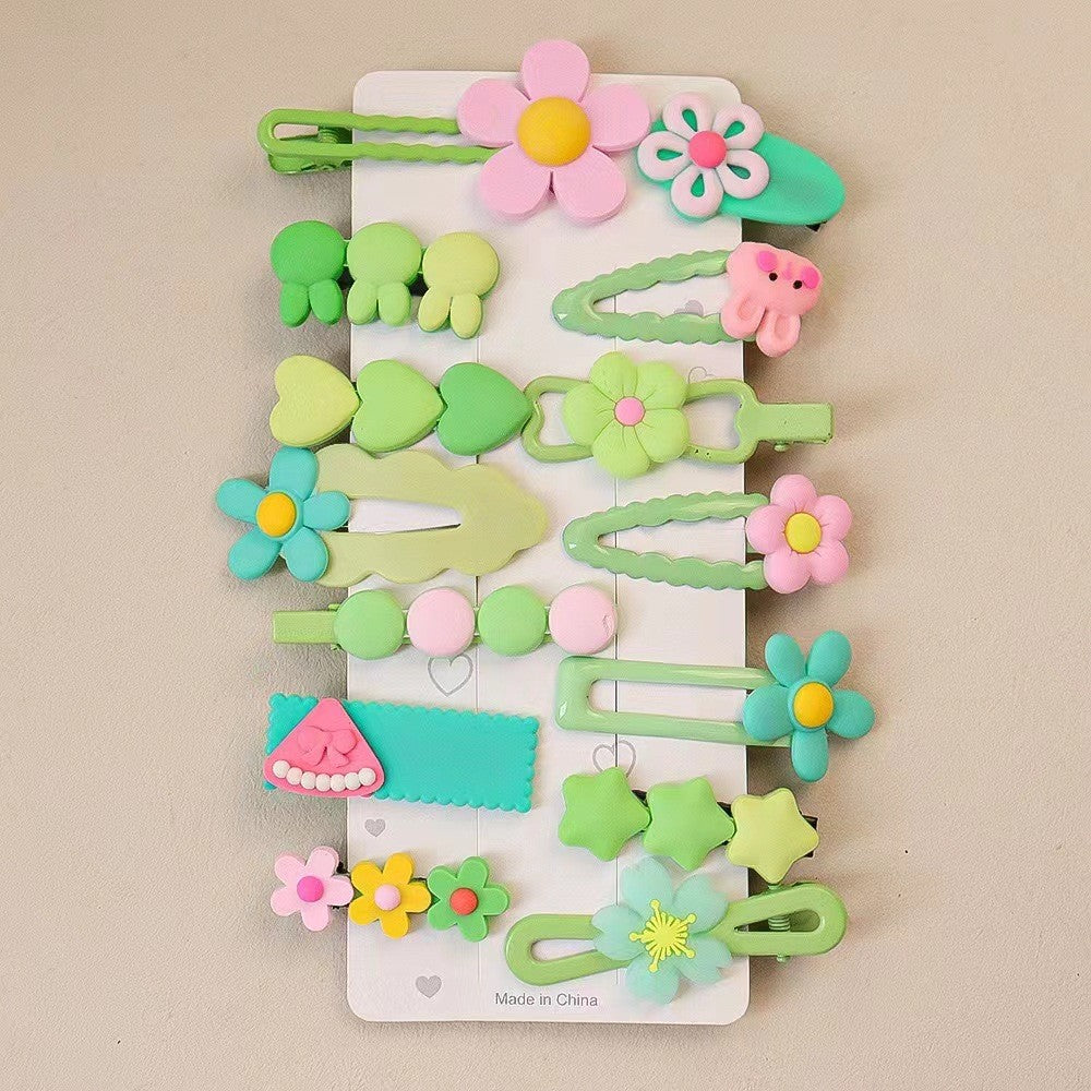 Kids Hair Clip Cartoon Hair Accessory Set Cute Hairpin Handmade Head Accessory