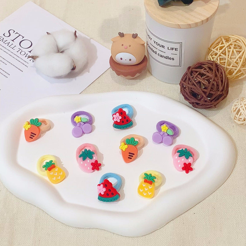 Kids Hair Tie Cute Hair Tie High Elasticity Gentle on Hair Elastic Band Towel Ring Hair Tie Kids