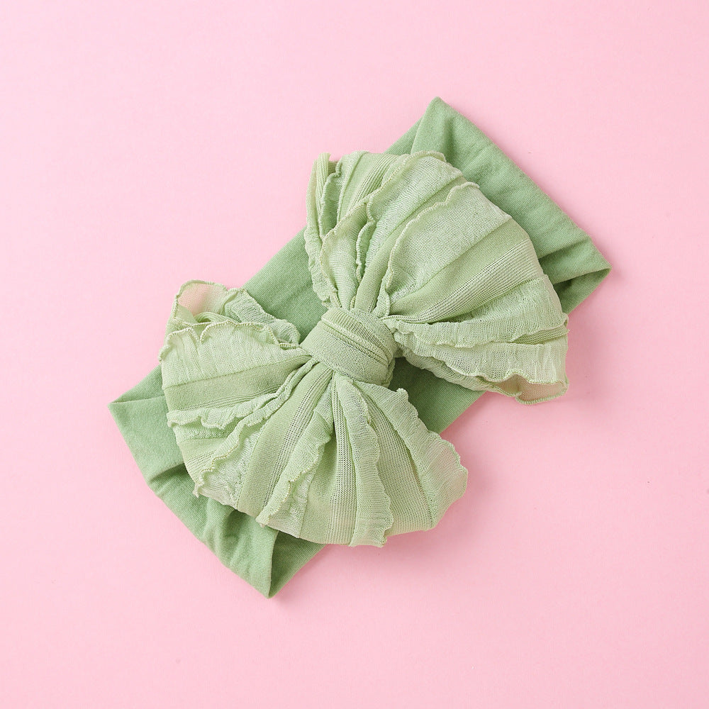 Kids Nylon Hair Band Bow Lace