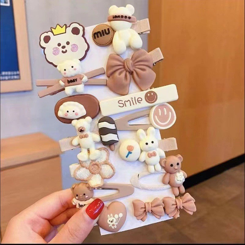 Kids Hair Clip Cartoon Hair Accessory Set Cute Hairpin Handmade Head Accessory