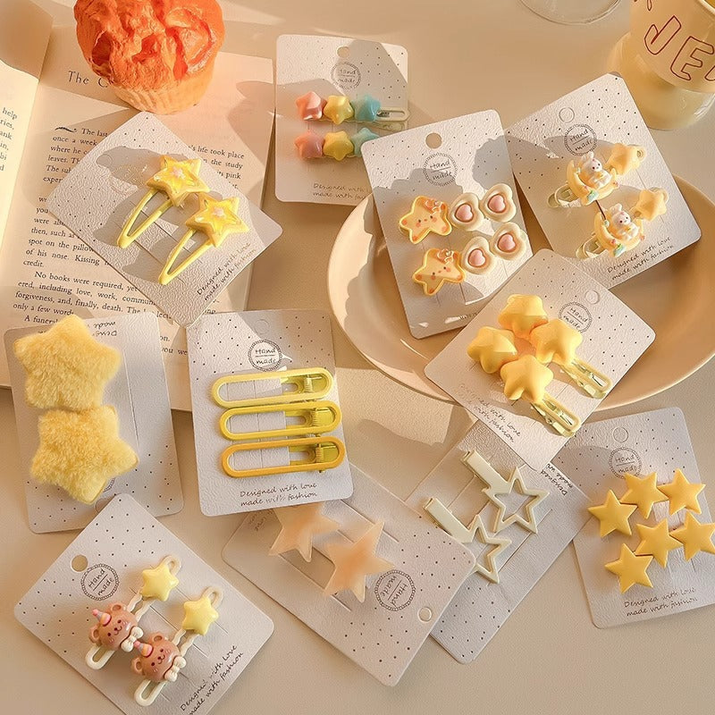 Bangs Clip Kids Flyaway Hair Head Accessory Cute Star