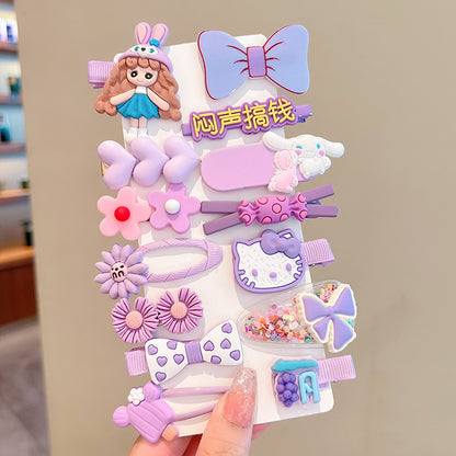 Kids Hair Clip 14 Cute Cartoon Hairpin Flower Head Accessory