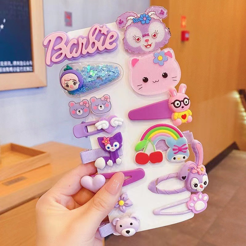 Kids Hair Clip Cartoon Hair Accessory Set Cute Hairpin Handmade Head Accessory