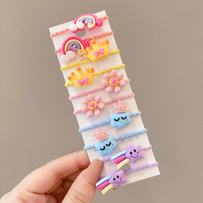 Kids Hair Tie Cute Hair Tie High Elasticity Gentle on Hair Elastic Band Towel Ring Hair Tie Kids