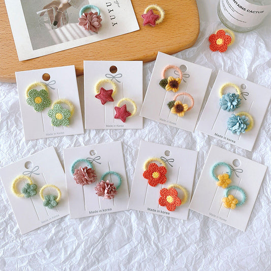 Kids Headband Flower Star Hair Tie High Elasticity Gentle on Hair Elastic Band Hair Tie