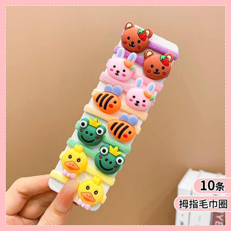 Kids Hair Tie Cute Hair Tie High Elasticity Gentle on Hair Elastic Band Towel Ring Hair Tie Kids