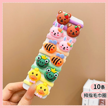Kids Hair Tie Cute Hair Tie High Elasticity Gentle on Hair Elastic Band Towel Ring Hair Tie Kids