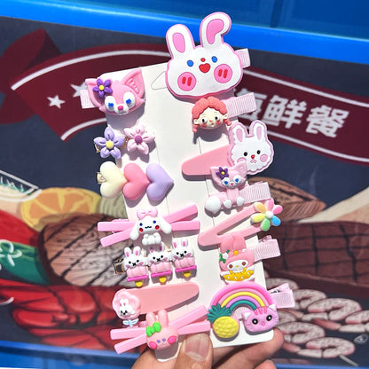 Hair Accessory 14 Cute Flower Hairpin Kids Hair Clip Cartoon Set