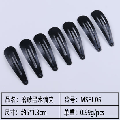 Black BB Clip Matte Teardrop Clip Metal Hair Clip Hair Accessory DIY Handmade Head Accessory Accessory